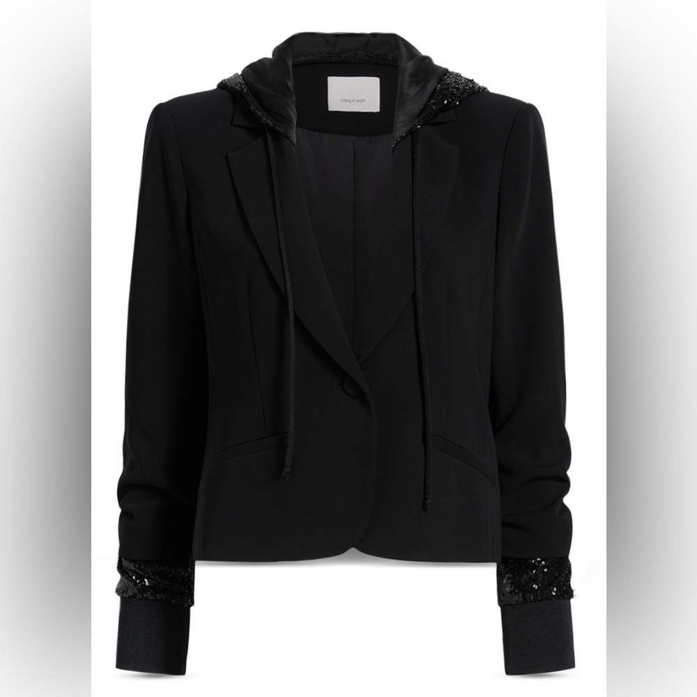 Cinq a Sept Sequin Hooded Le Petit Khloe Jacket - Picture 3 of 4